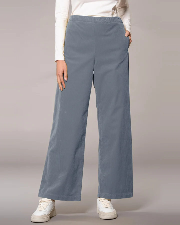 Feuervogl Damen vegan Hose Corduroy Mary Silber Grau