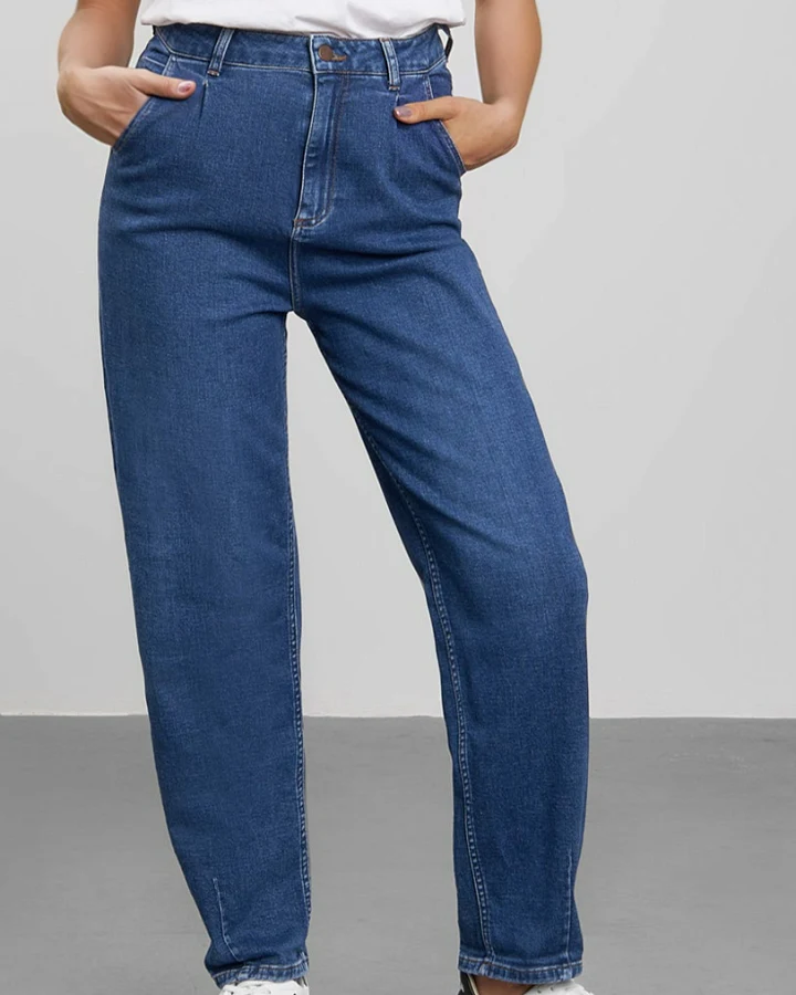 Feuervogl Damen vegan Ballon Jeans Bella Medium Blau