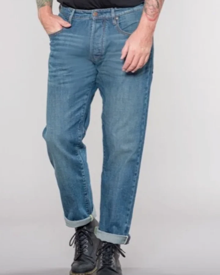 Feuervogl Herren vegan Jeans Jasper Schmutzig Blau