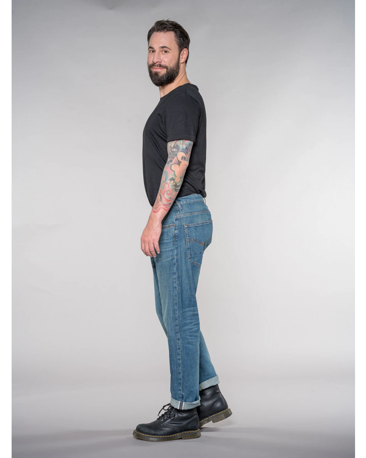 Feuervogl Herren vegan Jeans Jasper Schmutzig Blau – Ansicht 2