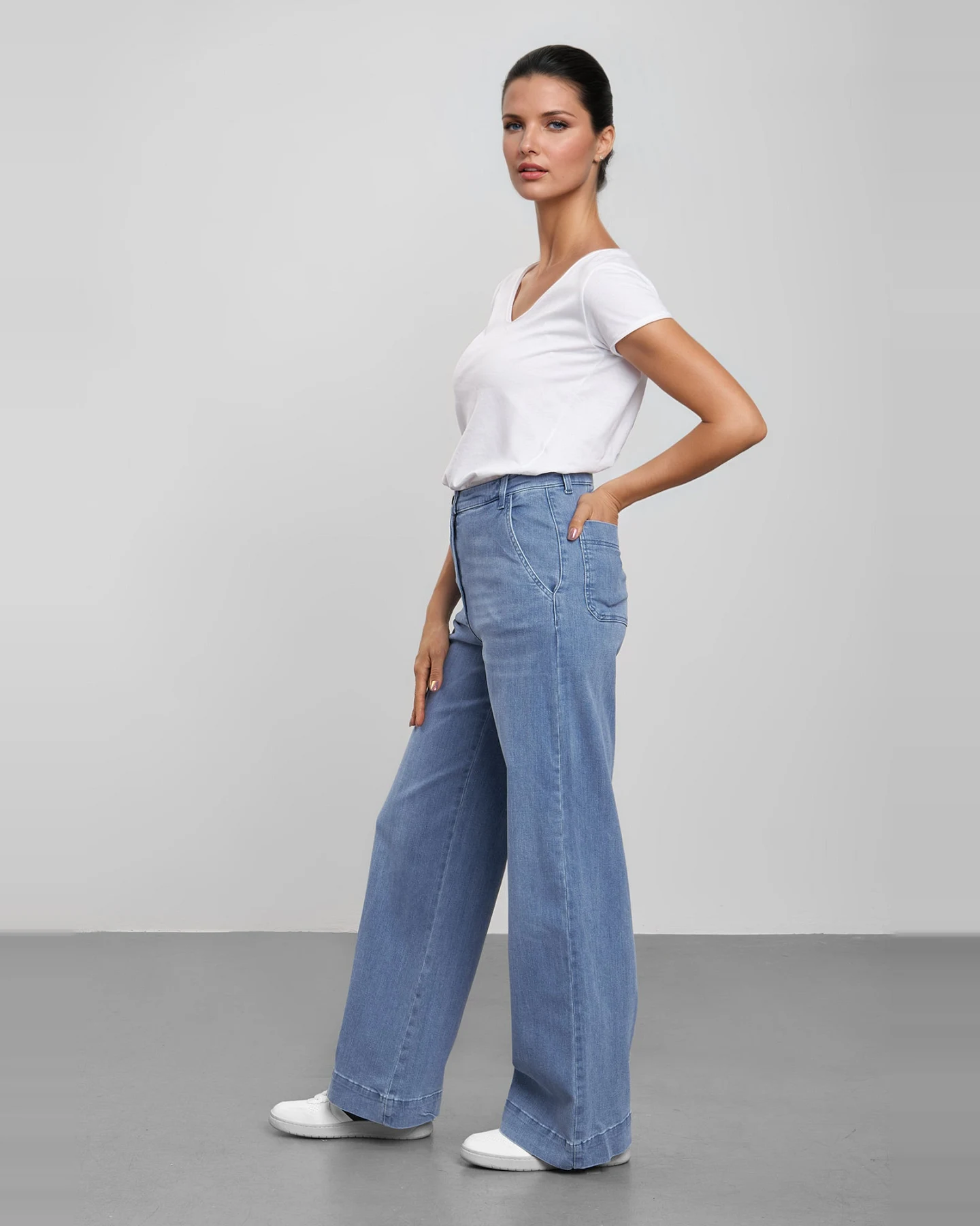 Feuervogl Damen vegan Jeans Hyperflex Sommerhimmel – Ansicht 2