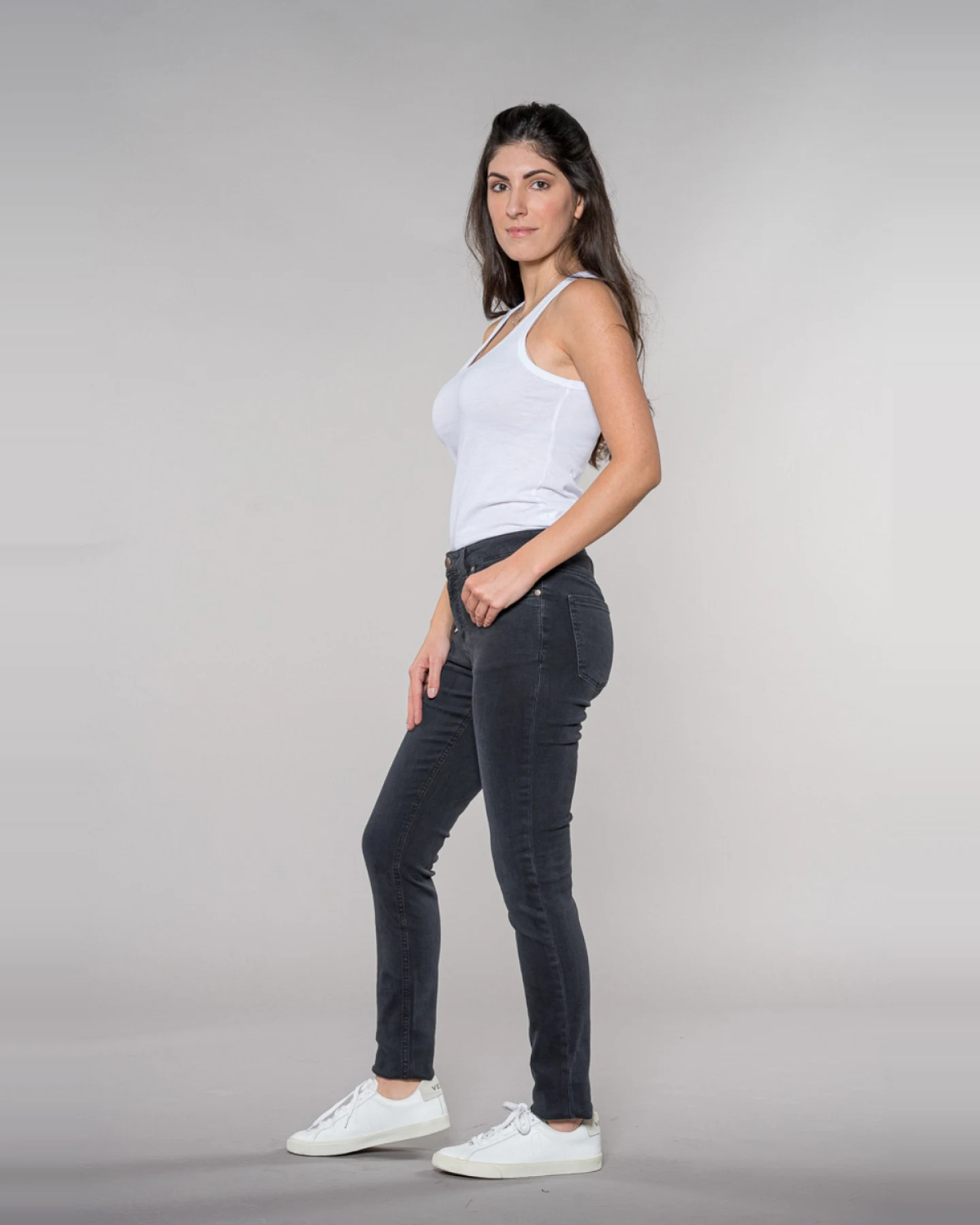 Feuervogl Damen vegan Jeans Skinny Hanna Raven Schwarz – Ansicht 2