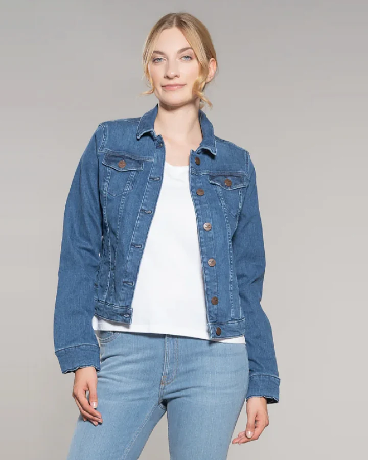 Feuervogl Damen vegan Jacke Denim Svala Hyperflex Fashion Blau