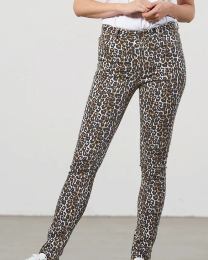 Feuervogl Damen vegan Jeans Skinny Fv-Hanna Wild Animal Print