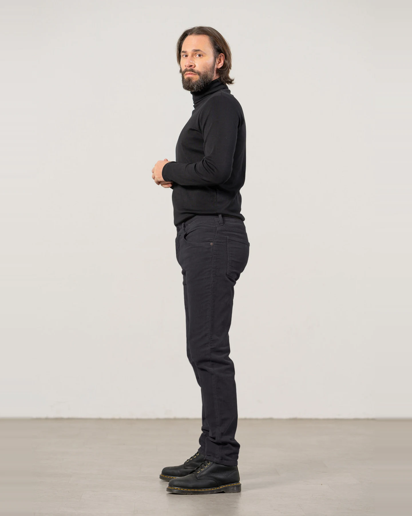 Feuervogl Herren vegan Hose Corduroy Finn Schwarz – Ansicht 2