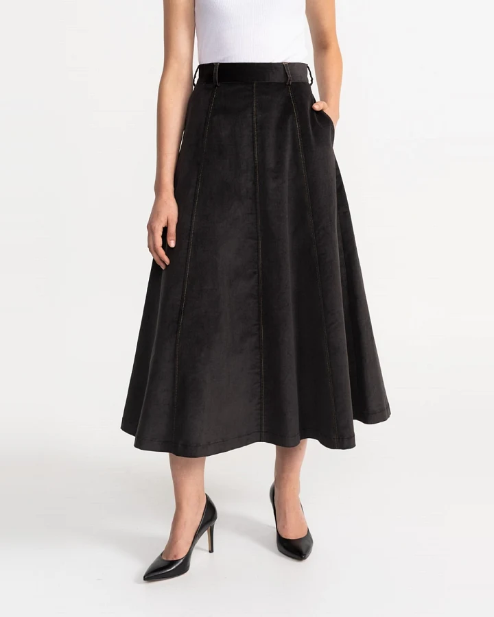 De IONESCU Damen vegan Rock Dorna Corduroy Anthrazit Grau