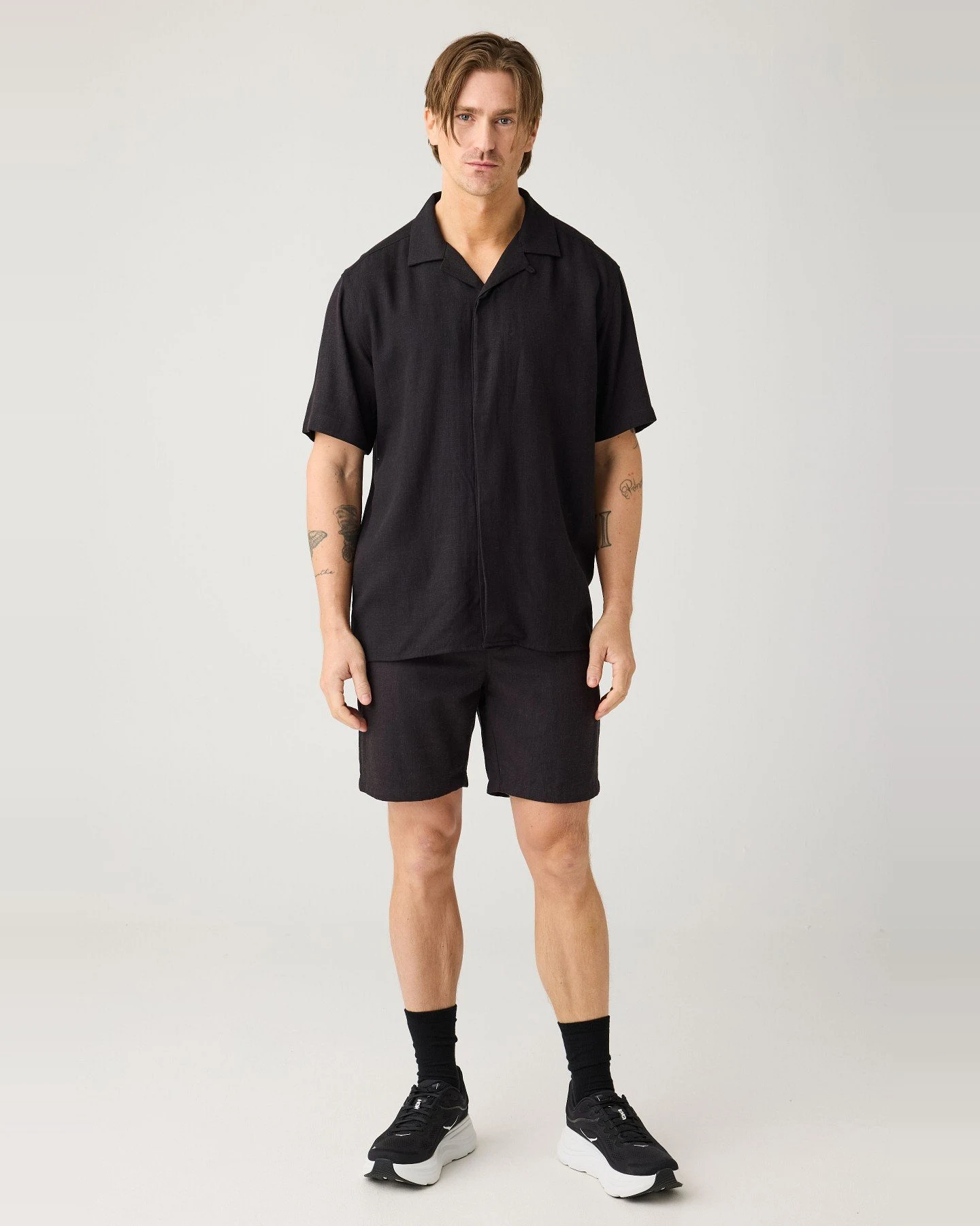 Hemd Relaxed Linen Mix Schwarz – Ansicht 2