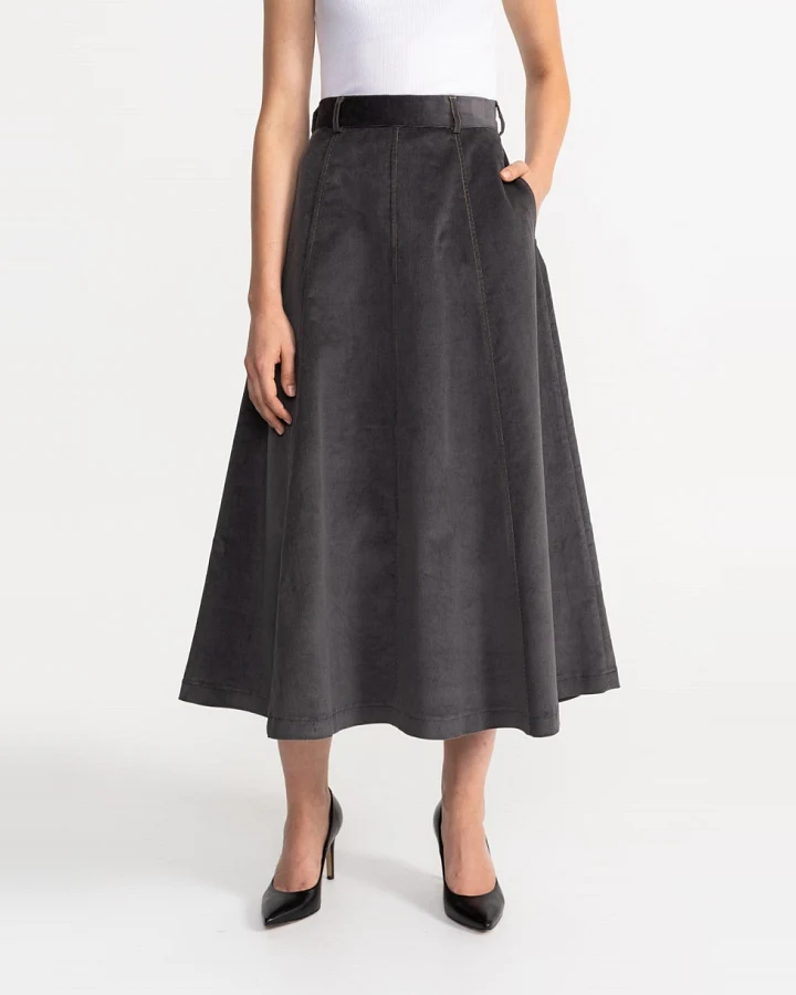 De IONESCU Damen vegan Rock Dorna Corduroy Hellgrau