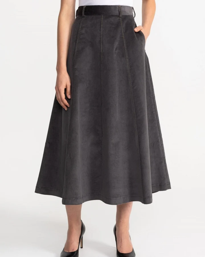 De IONESCU Damen vegan Rock Dorna Corduroy Hellgrau