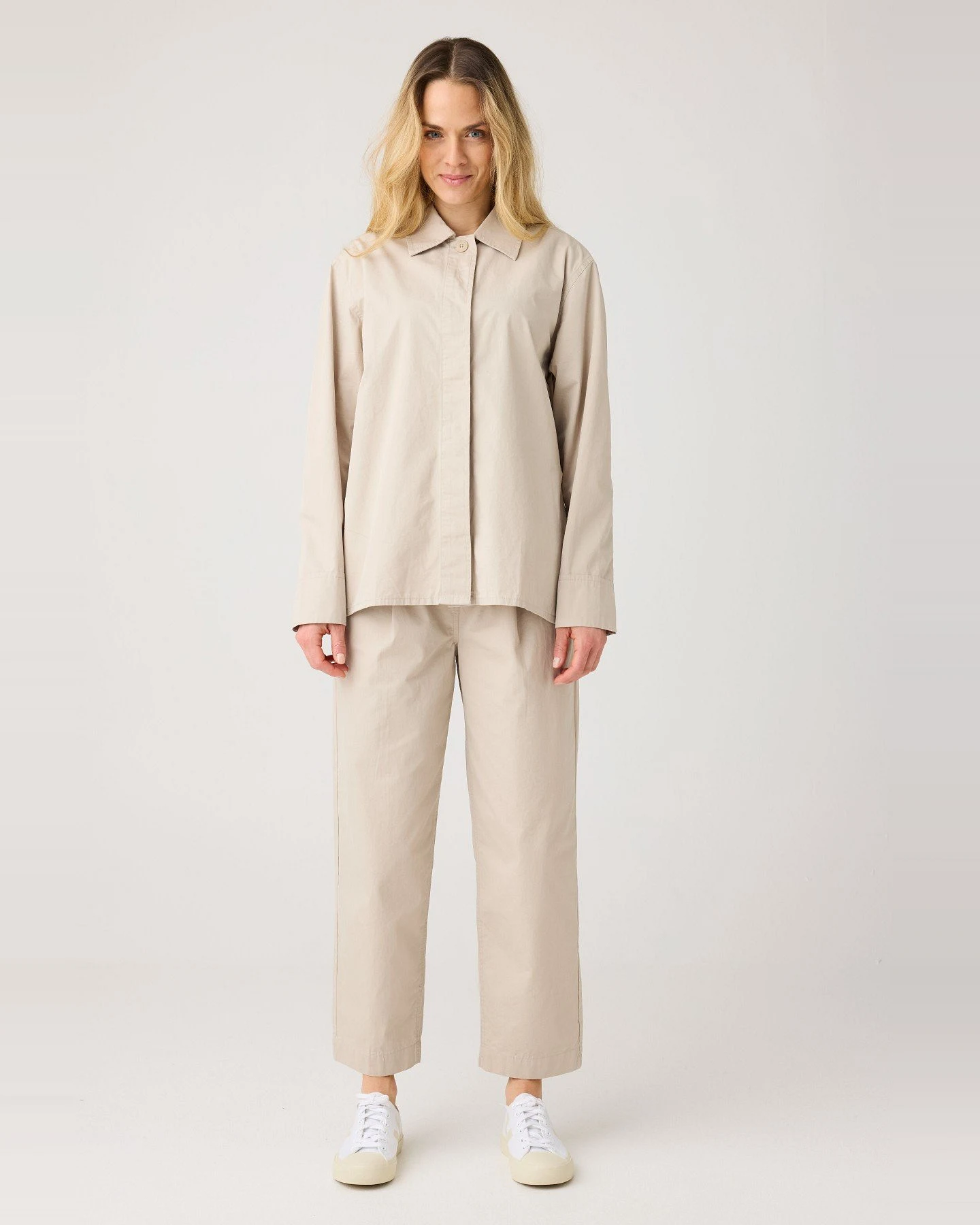 Hose Poplin Pleat Beige – Ansicht 2