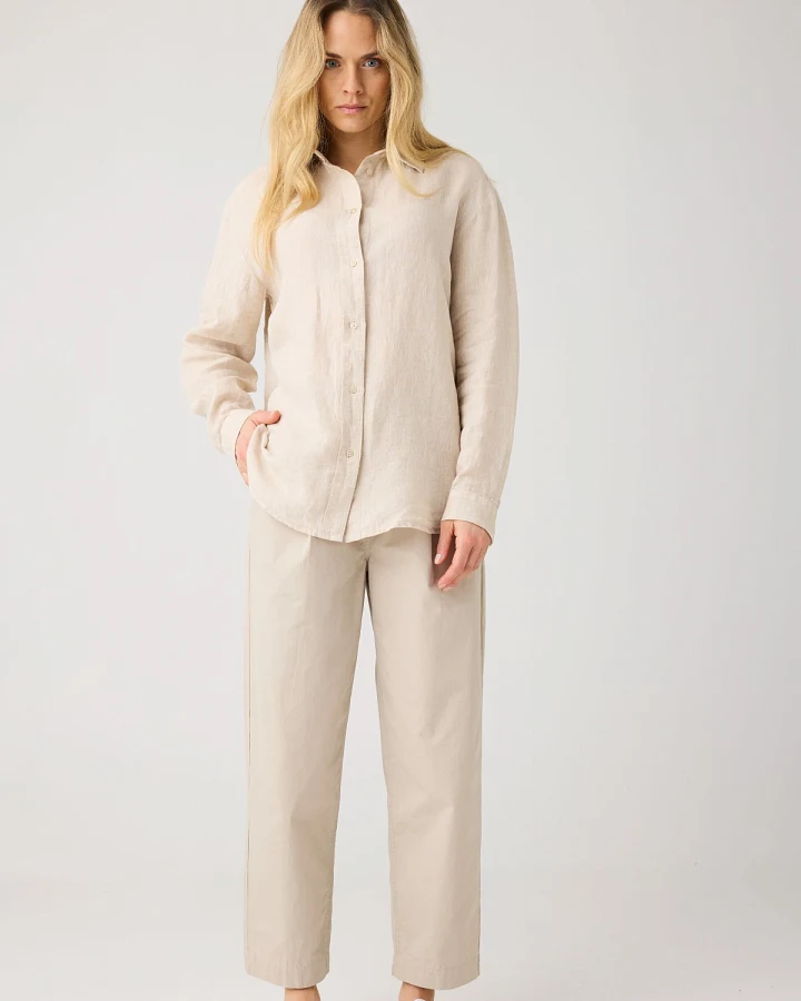 Hose Poplin Pleat Beige