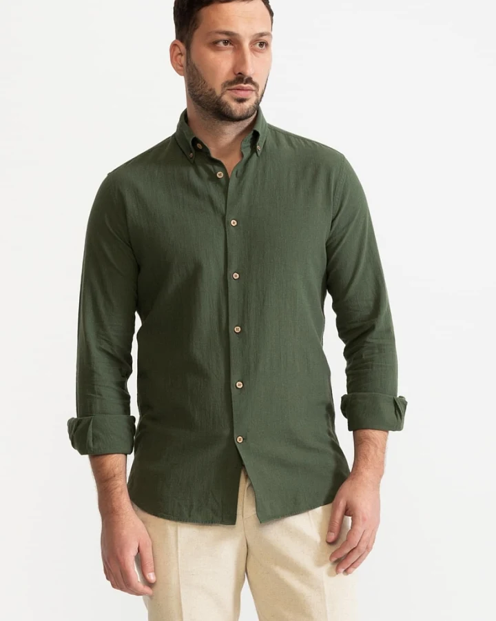 De IONESCU Herren vegan Shirt Godeanu Waldgrün