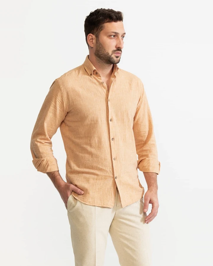 De IONESCU Herren vegan Shirt Godeanu Pfirsich