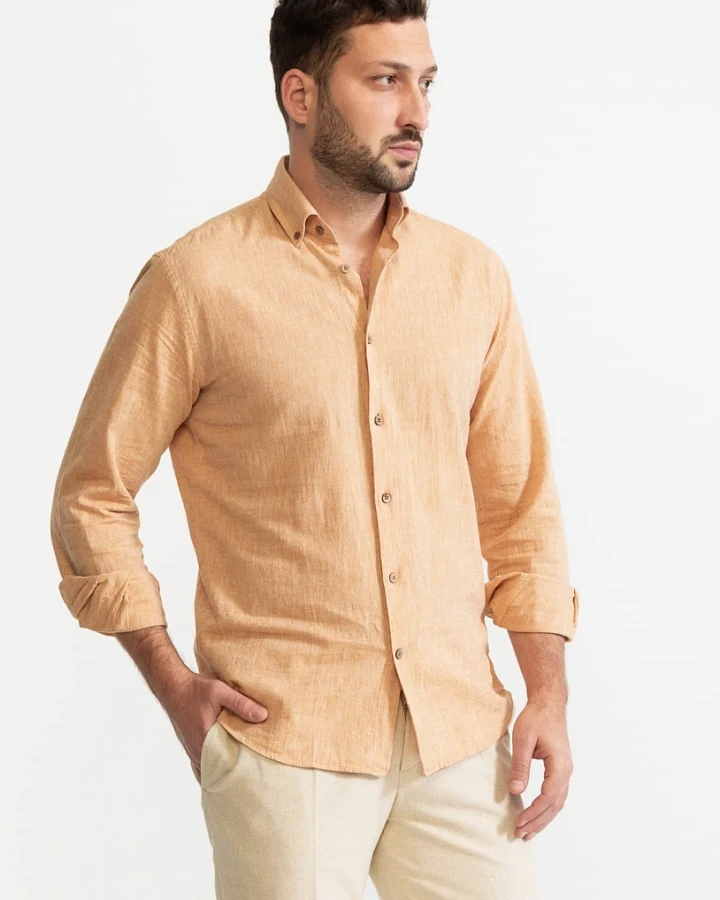De IONESCU Herren vegan Shirt Godeanu Pfirsich