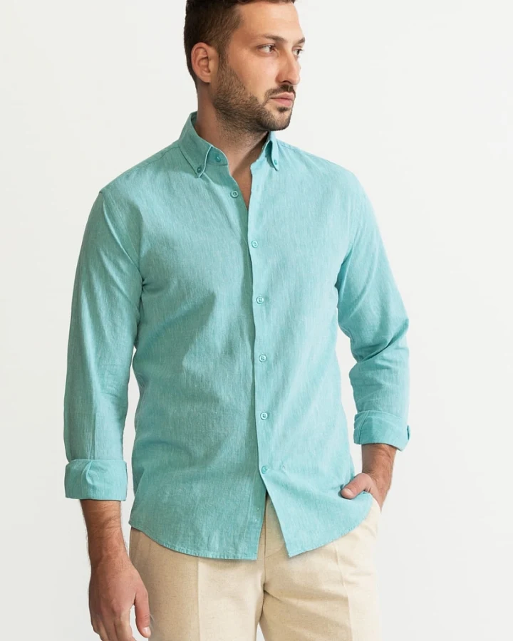 De IONESCU Herren vegan Shirt Godeanu Aqua