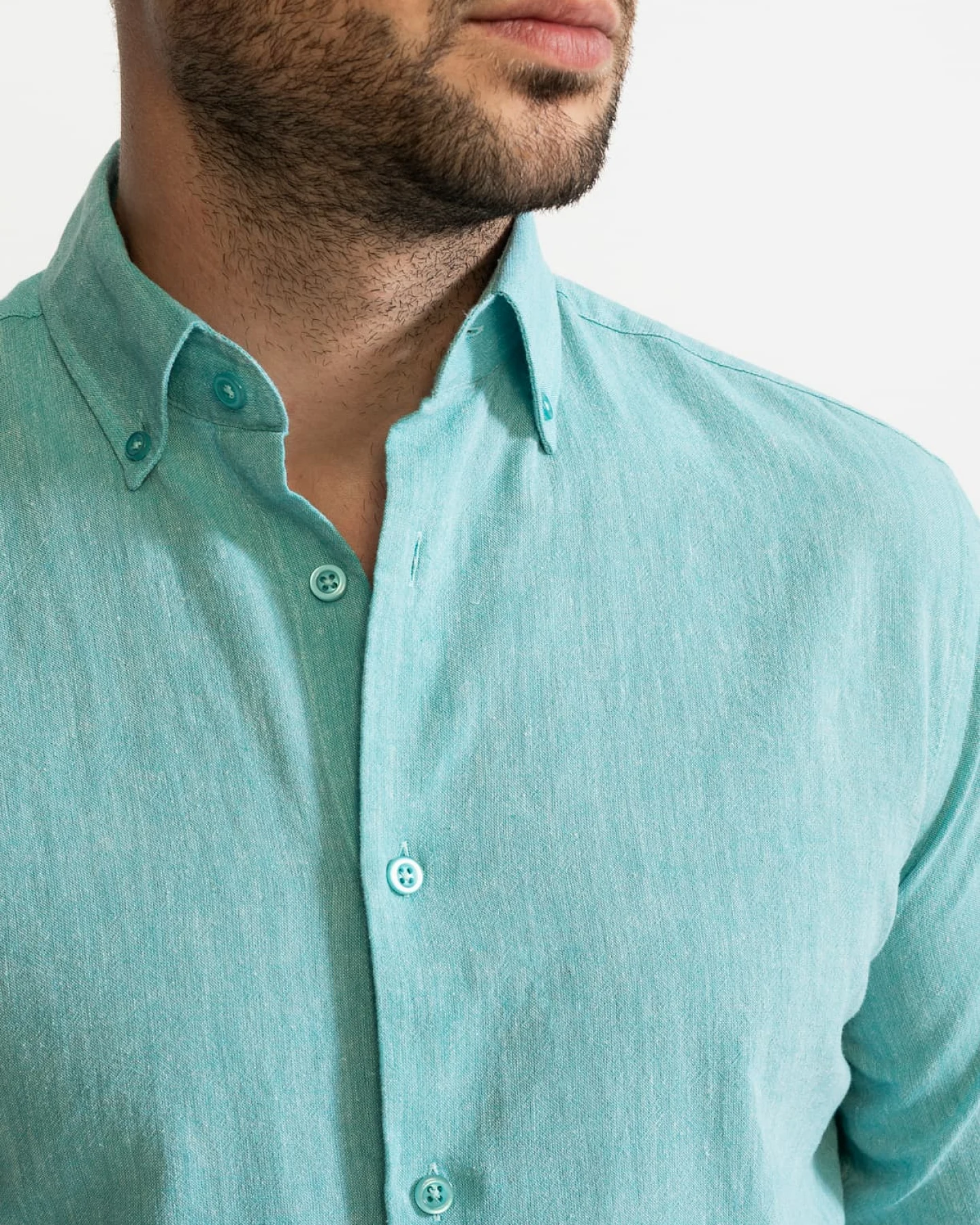 De IONESCU Herren vegan Shirt Godeanu Aqua – Ansicht 2