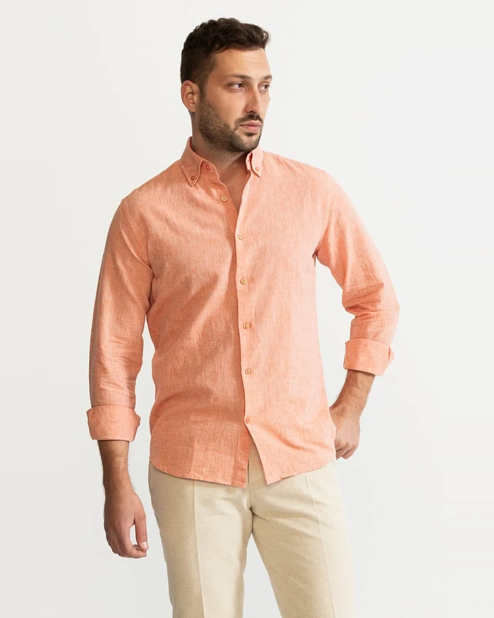De IONESCU Herren vegan Hemd Godeanu Orange