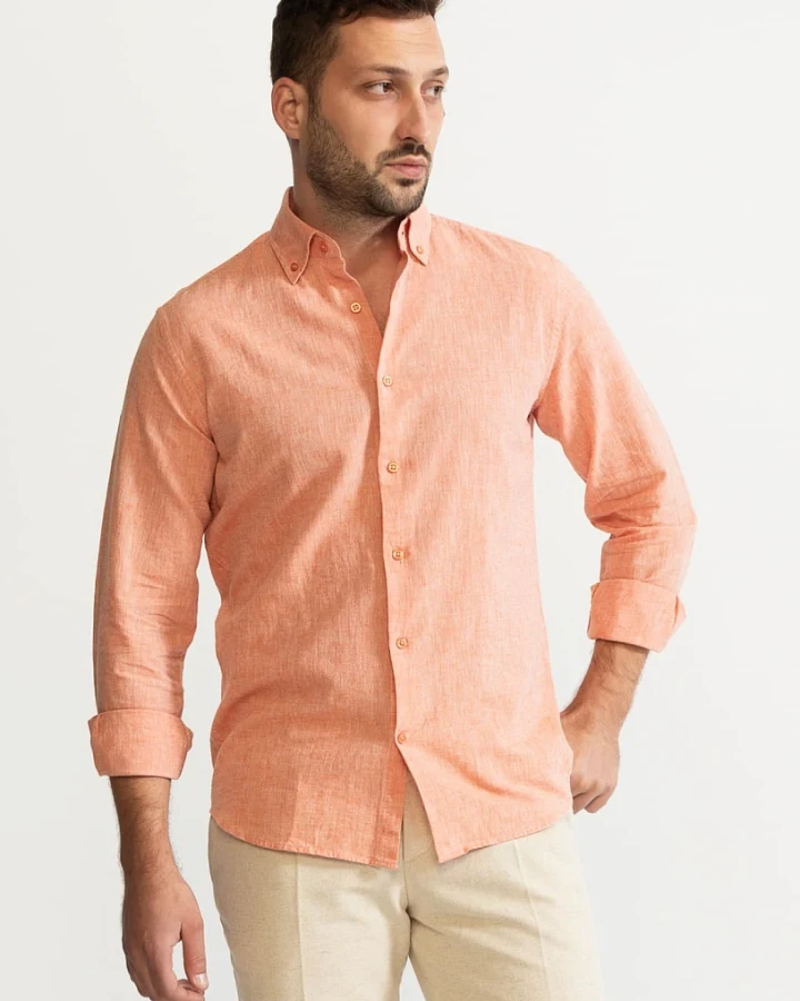 De IONESCU Herren vegan Hemd Godeanu Orange