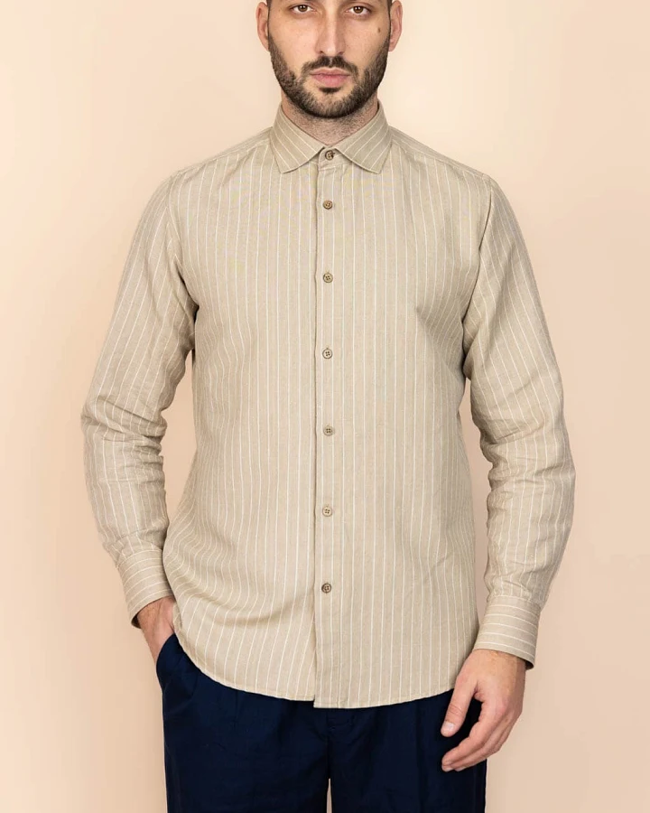 De IONESCU Herren vegan Hemd Calimani Beige