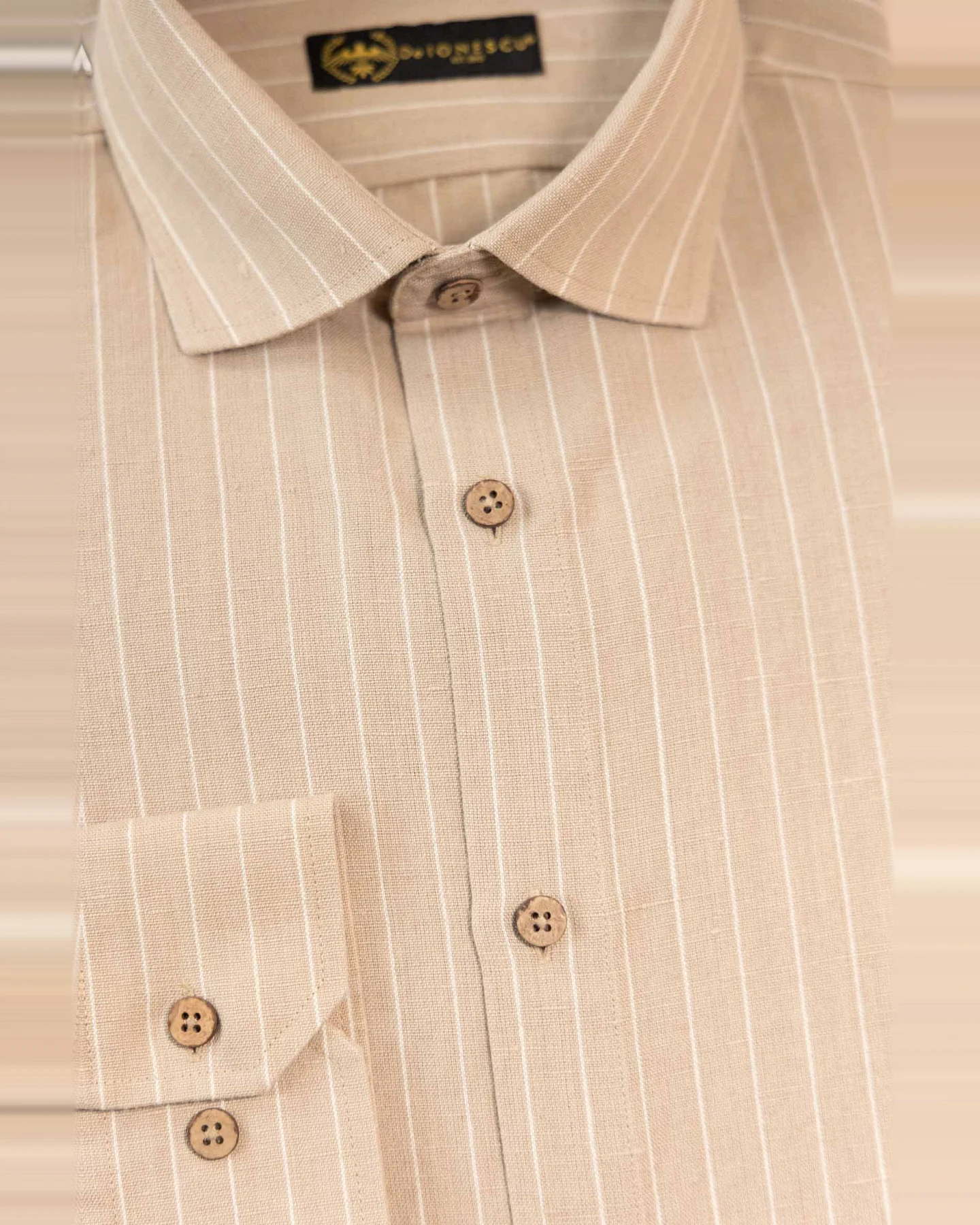 De IONESCU Herren vegan Hemd Calimani Beige – Ansicht 2