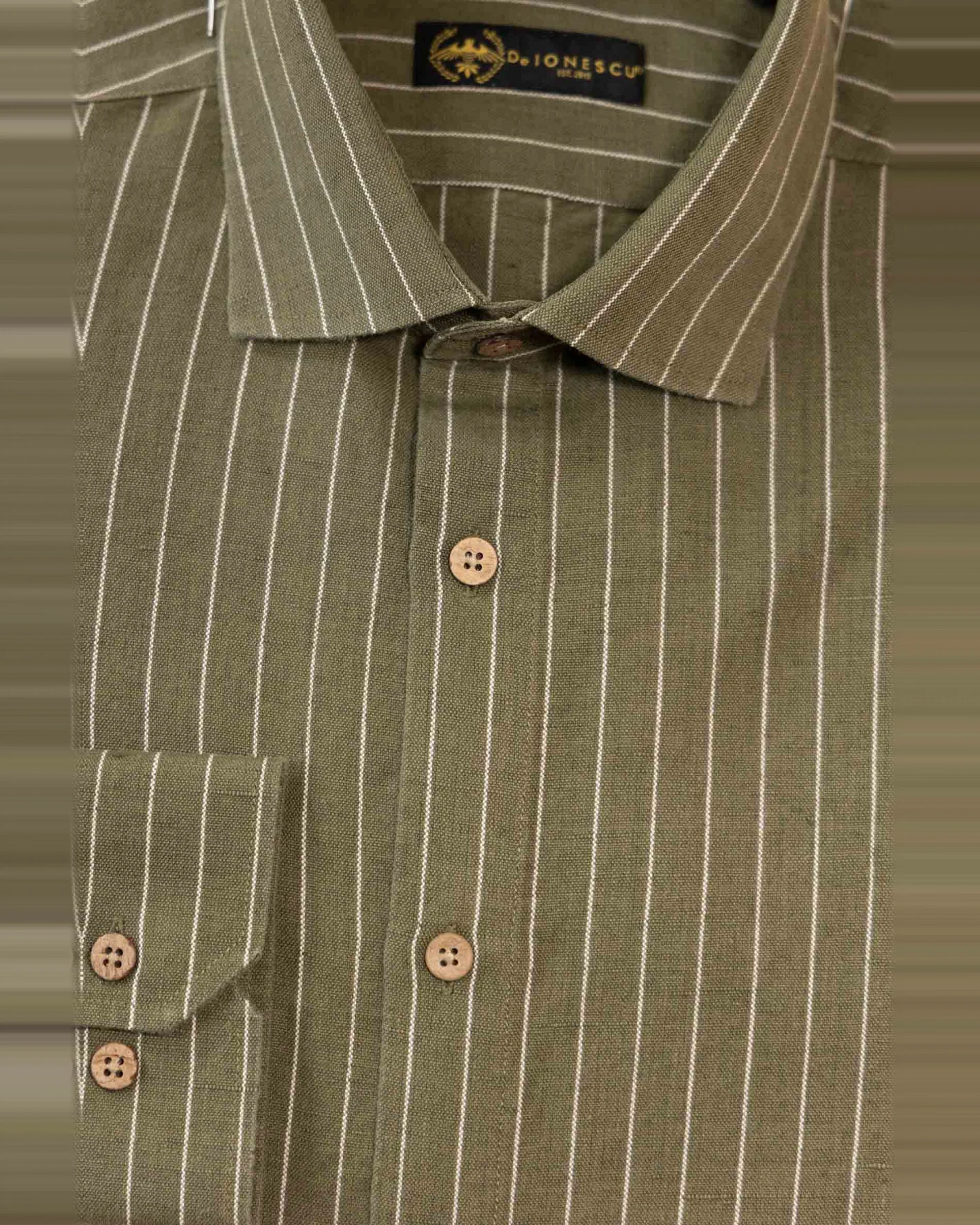 De IONESCU Herren vegan Hemd Calimani Khaki – Ansicht 2