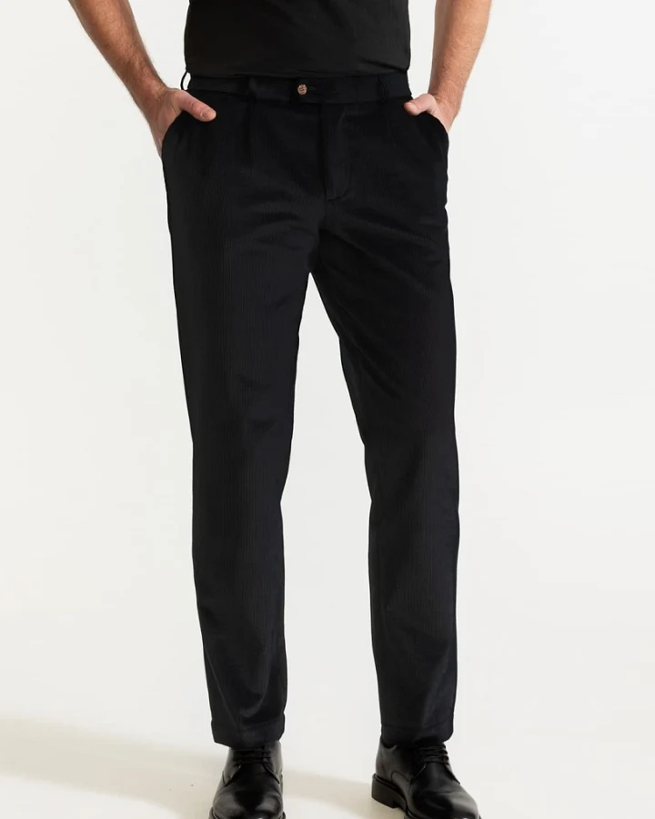 De IONESCU Herren vegan Hose Dacian Corduroy Marineblau