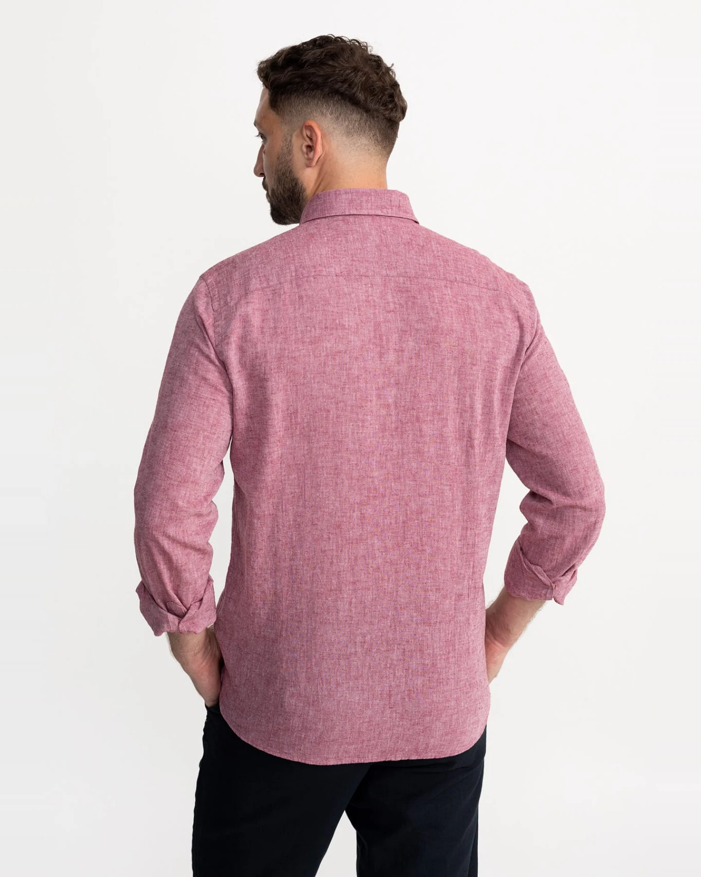 De IONESCU Herren vegan Hemd Godeanu Lila – Ansicht 2