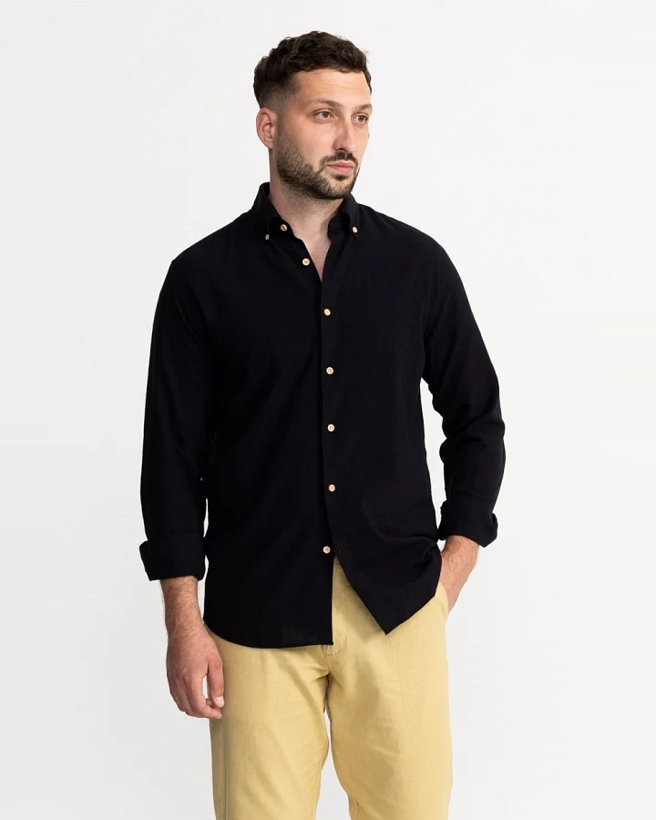 De IONESCU Herren vegan Shirt Godeanu Schwarz