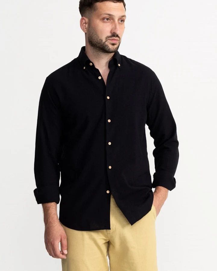 De IONESCU Herren vegan Shirt Godeanu Schwarz