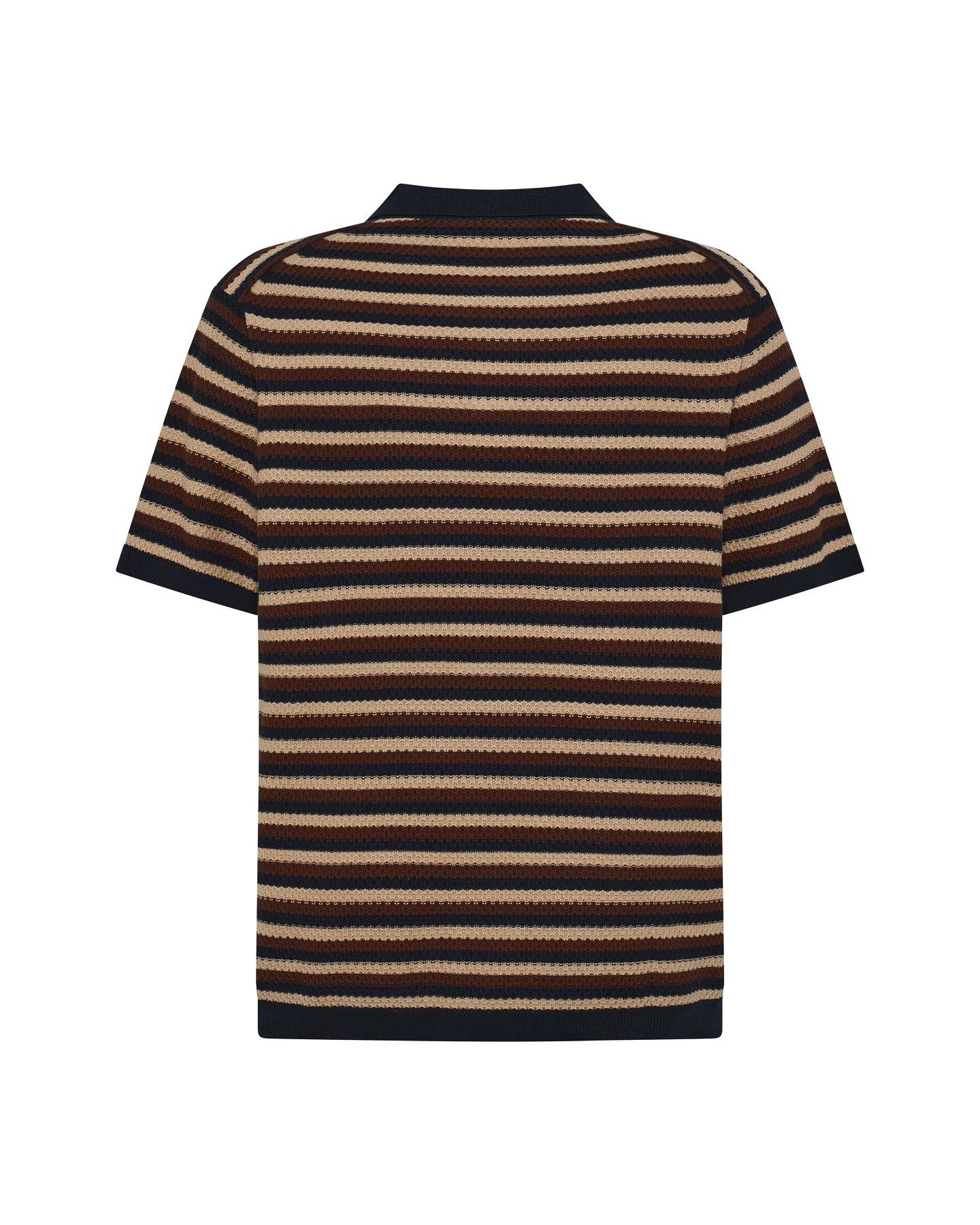 Poloshirt Knitted Stripe Braun – Ansicht 4