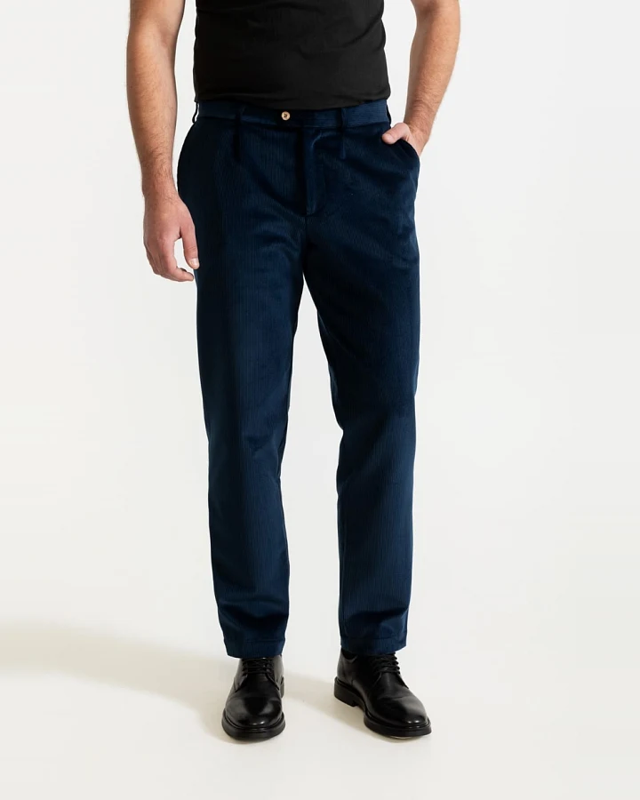 De IONESCU Herren vegan Hose Dacian Corduroy Königsblau