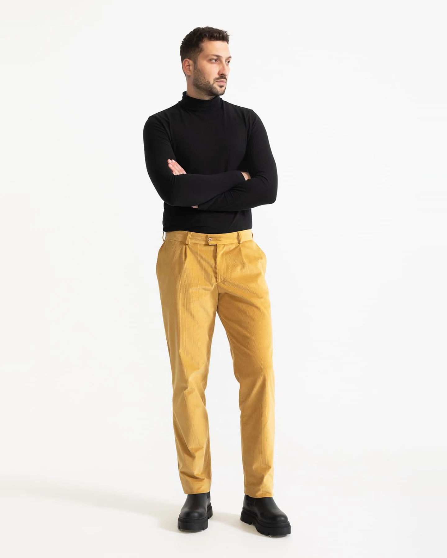 De IONESCU Herren vegan Hose Dacian Corduroy Golden – Ansicht 2