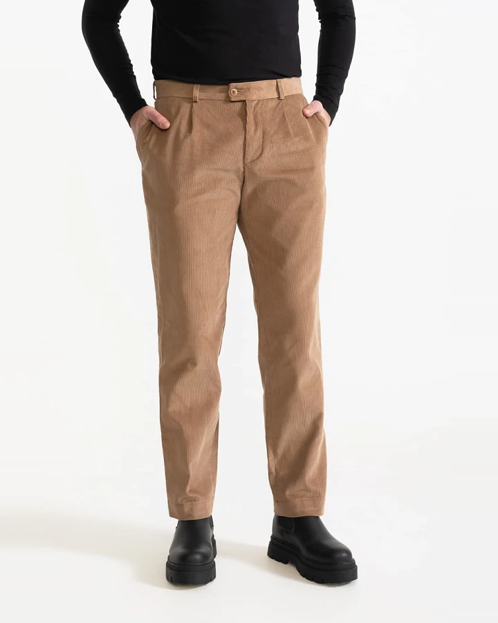 De IONESCU Herren vegan Hose Dacian Corduroy Toffee
