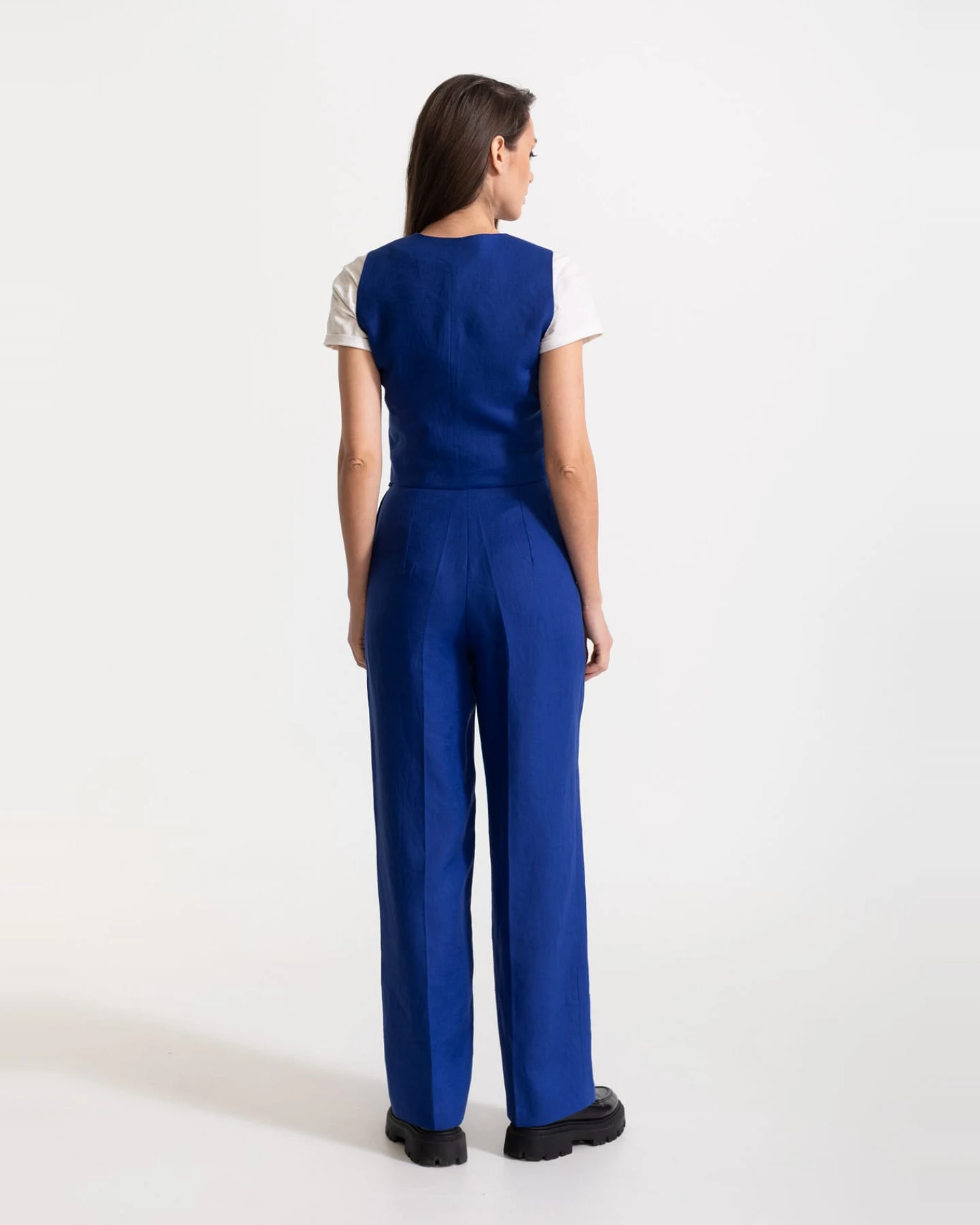 De IONESCU Damen vegan Set Figa Leinen Königsblau – Ansicht 2