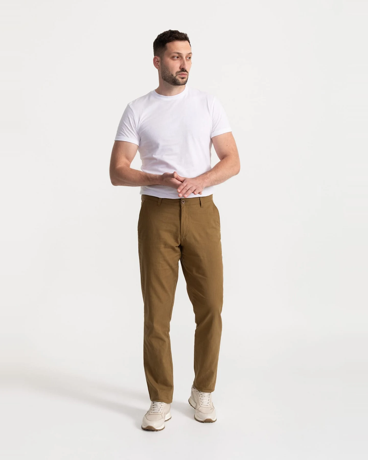 De IONESCU Herren vegan Hose Carpatica Khaki – Ansicht 2