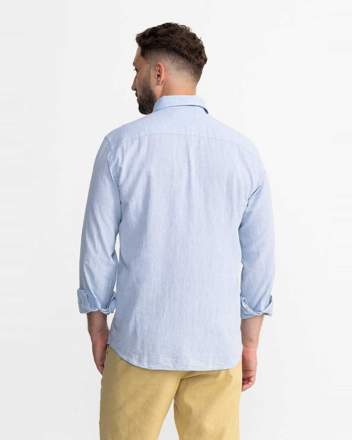 De IONESCU Herren vegan Hemd Godeanu Nebel Blau – Ansicht 2