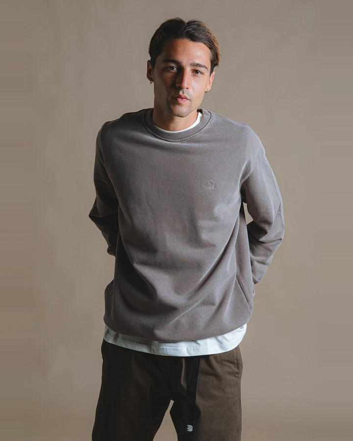 Trendsplant Herren vegan Pullover Heavyweight Essential Pigment Stone Gray