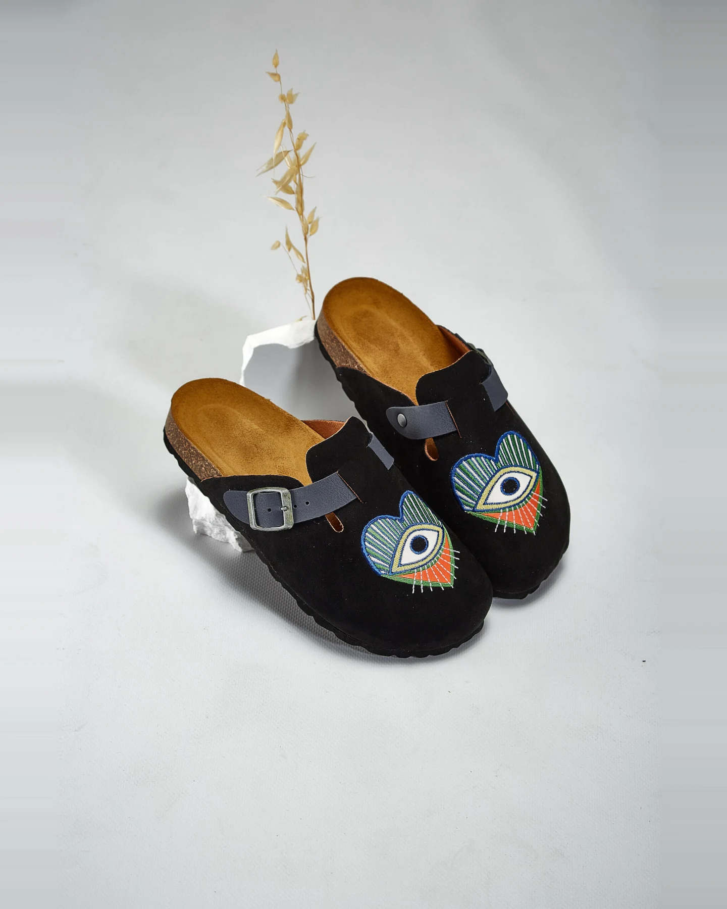 Momoc Damen vegan Clogs A Glance Schwarz – Ansicht 2