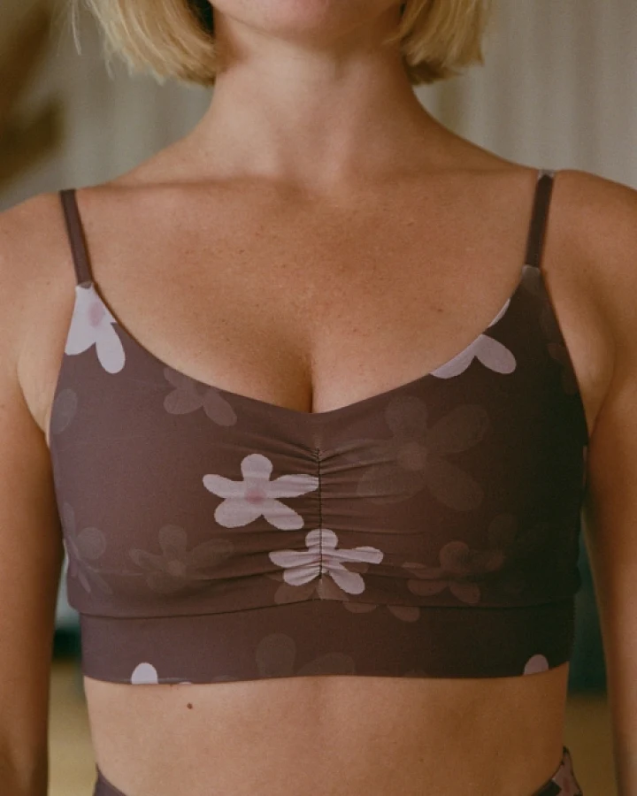 Nénés Damen vegan Sport-Bh Victoire Blumendruck Mauve
