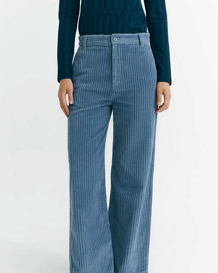 Thinking MU Damen vegan Hose Karina Fuzz Blue