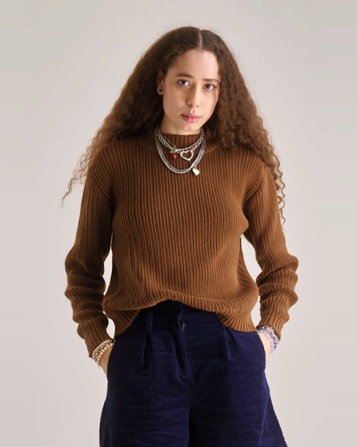 KOMODO Damen vegan Pullover Posey Haselnuss