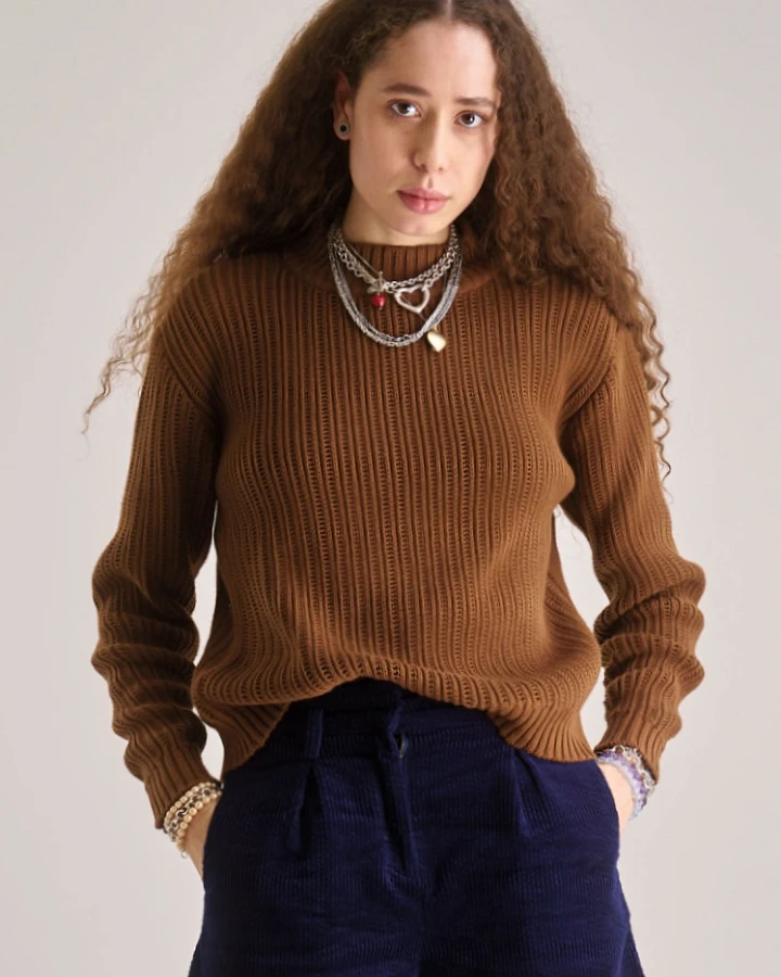 KOMODO Damen vegan Pullover Posey Haselnuss