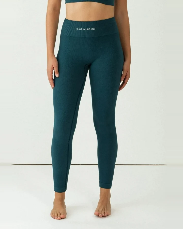 Clotsy Damen vegan Leggings Blau