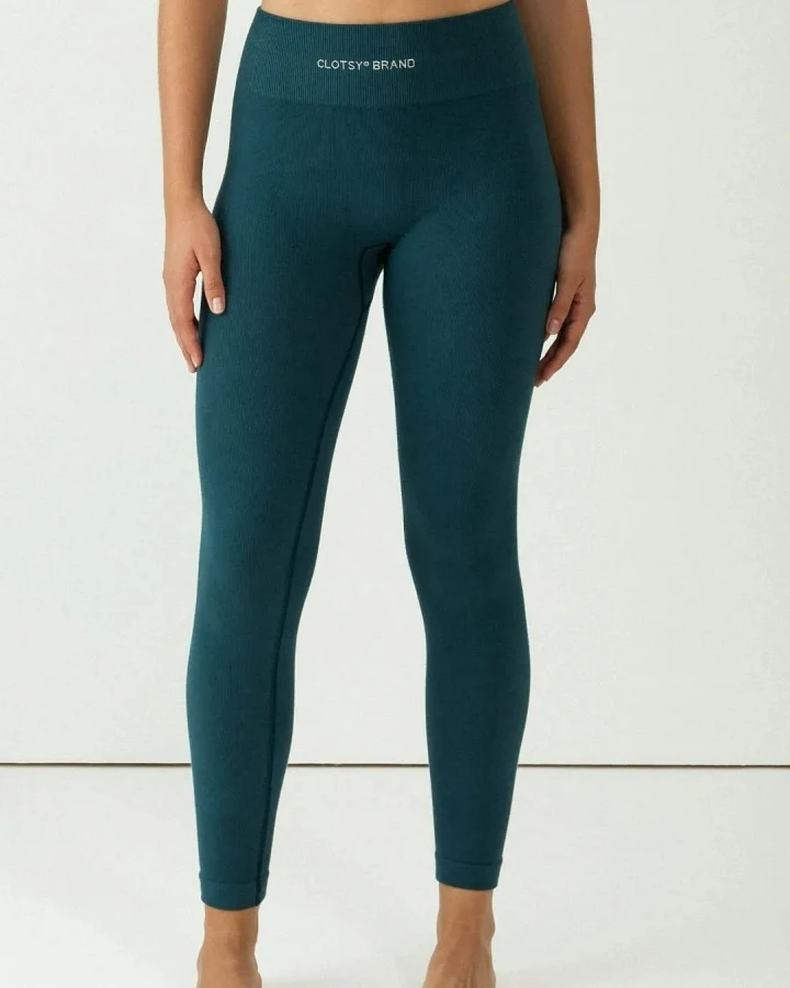 Clotsy Damen vegan Leggings Blau
