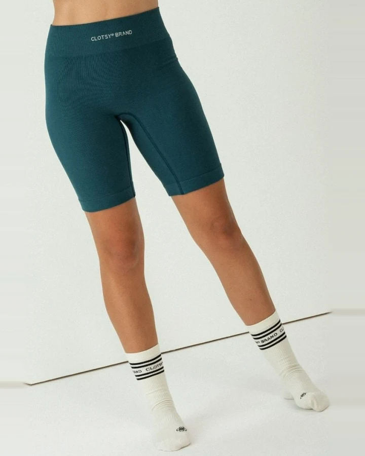 Clotsy Damen vegan Biker Shorts Blau