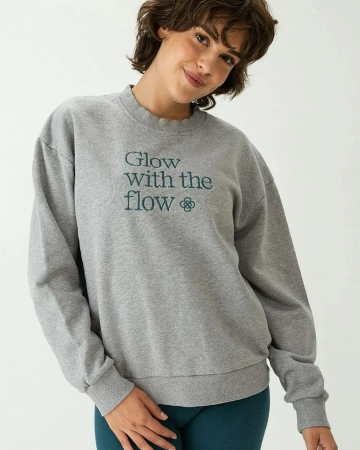 Clotsy Damen vegan Sweatshirt Glow Grau