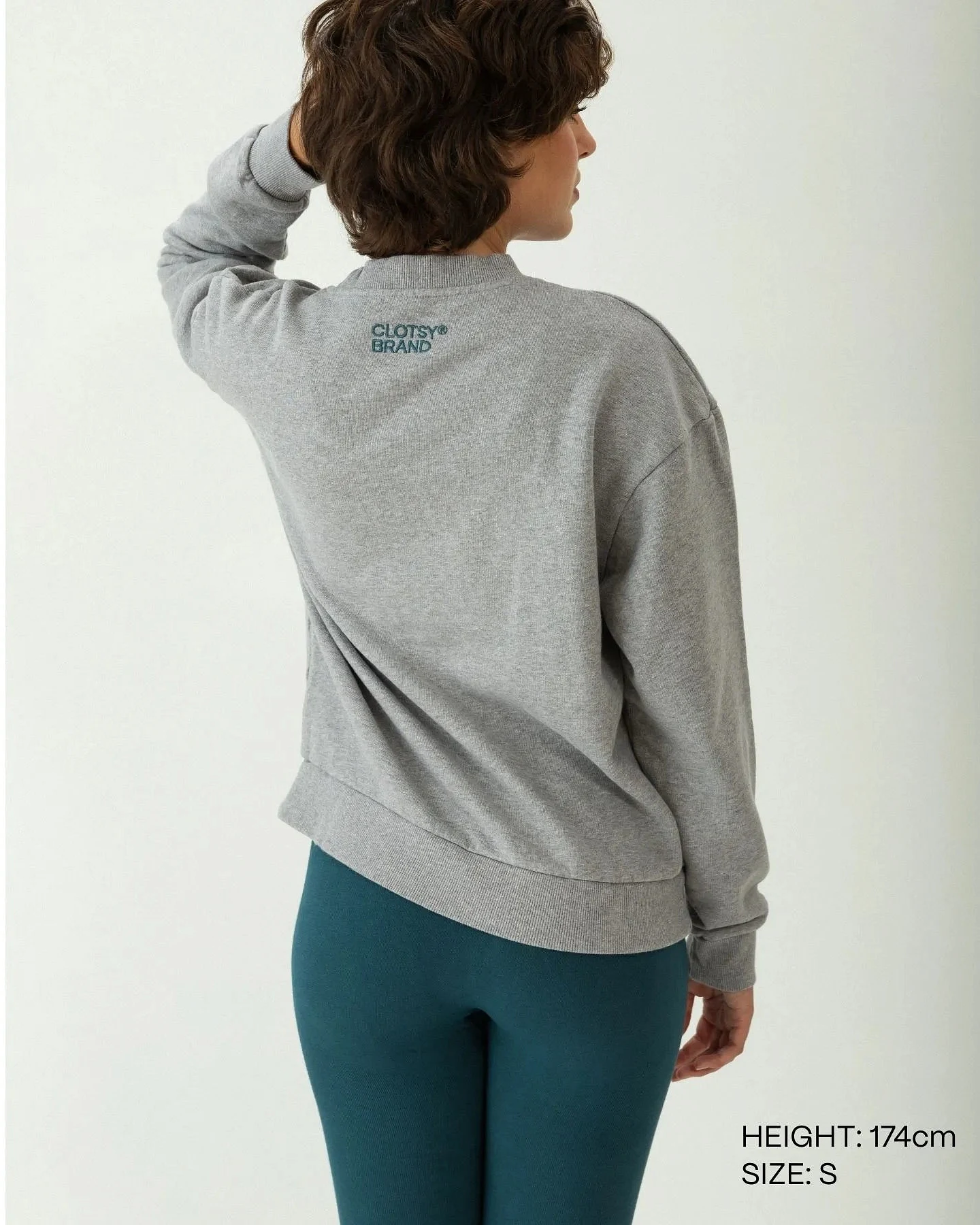 Clotsy Damen vegan Sweatshirt Glow Grau – Ansicht 2