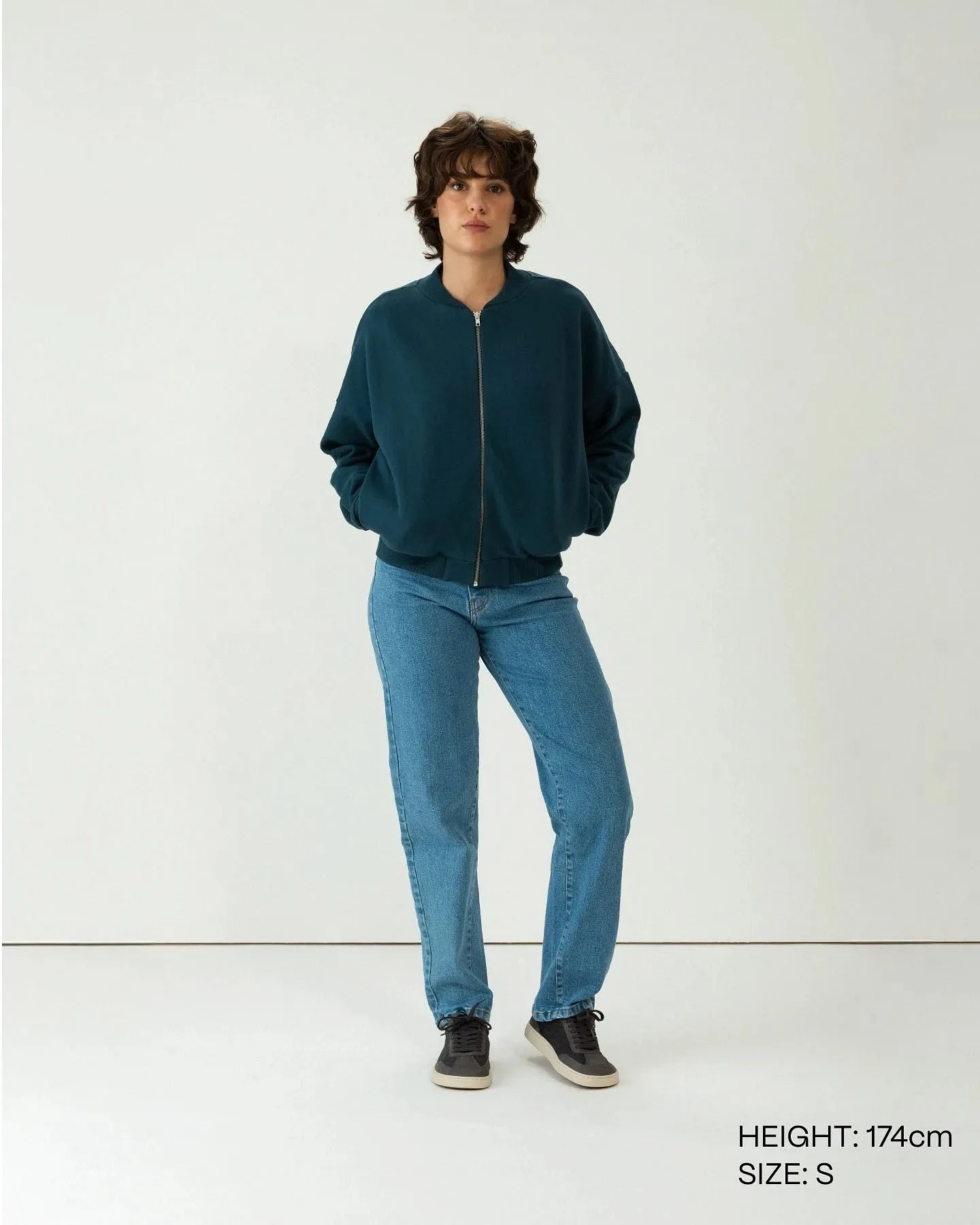 Clotsy Damen vegan Bomberjacke Blau – Ansicht 2