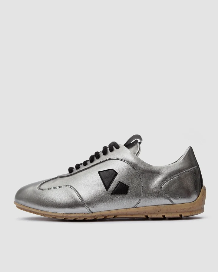 BOHEMA Damen vegan Turnschuhe Damen Racer Metallic Grau
