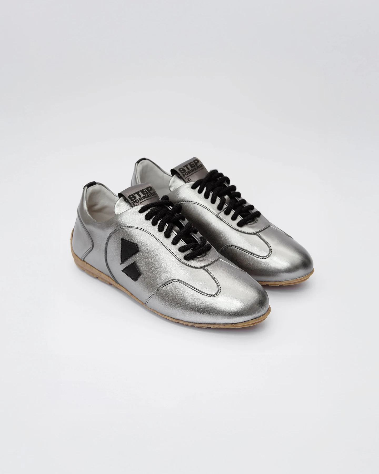 BOHEMA Damen vegan Turnschuhe Damen Racer Metallic Grau – Ansicht 2